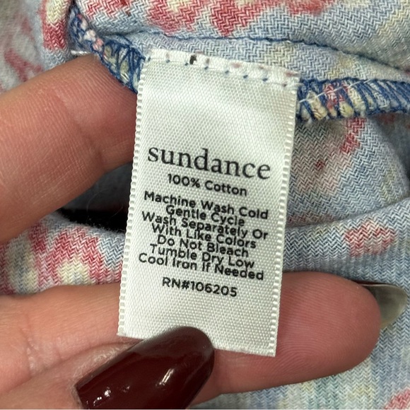 Sundance Blue Floral Paisley Cotton Flannel Pajama Set Size XL Boho Loungewear - Picture 4 of 14